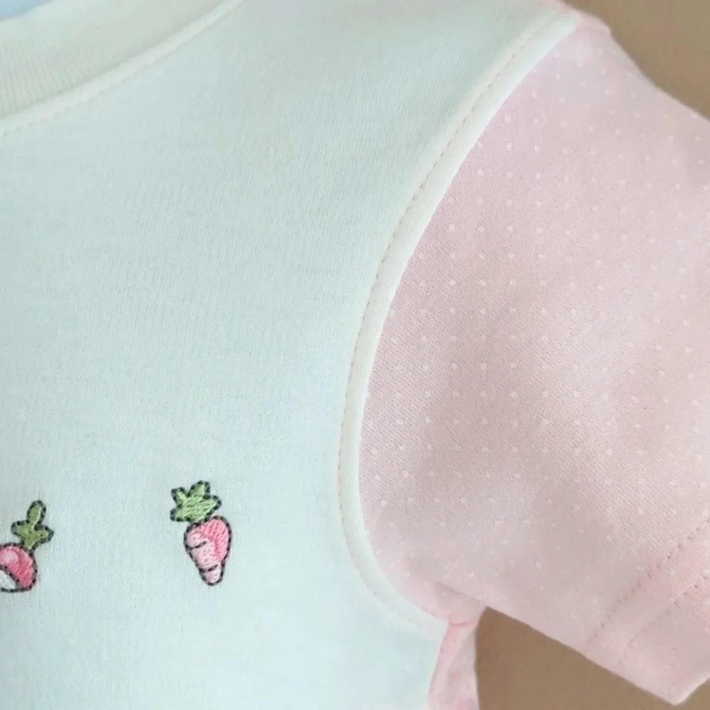 Osh Kosh polka dot bunny rabbit dress playsuit- pink - size 3-6 mos